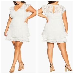 NWT City Chic 14 XS XL Sienna Lace Tiered Dress